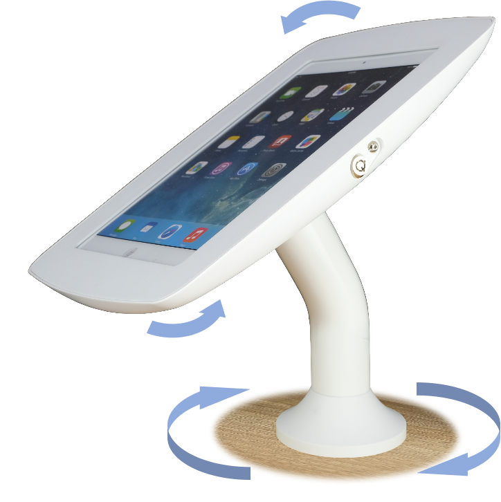 iPad rotating stand with swivel and tilt function