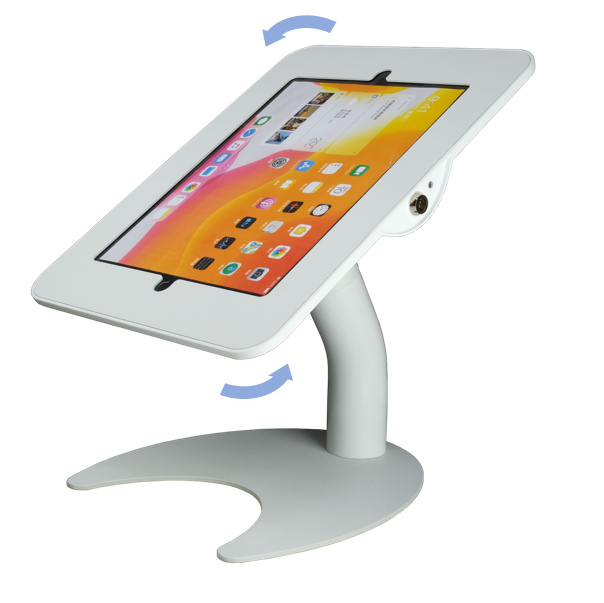 Slim iPad desktop stand with pivot function